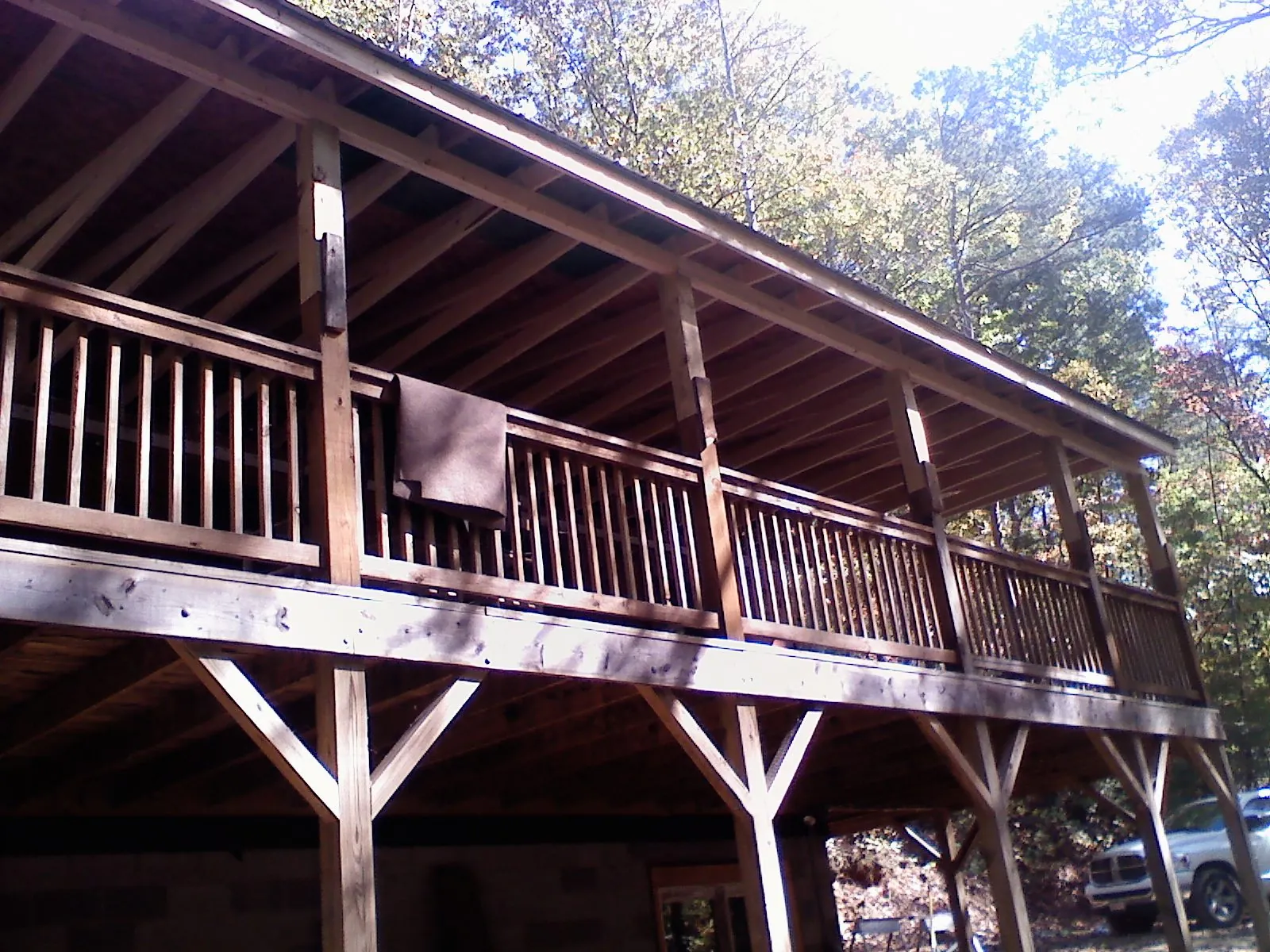 Timber framing under a new elevated porch and deck — Roof Leak Repair in Wantagh by Roofing Brothers